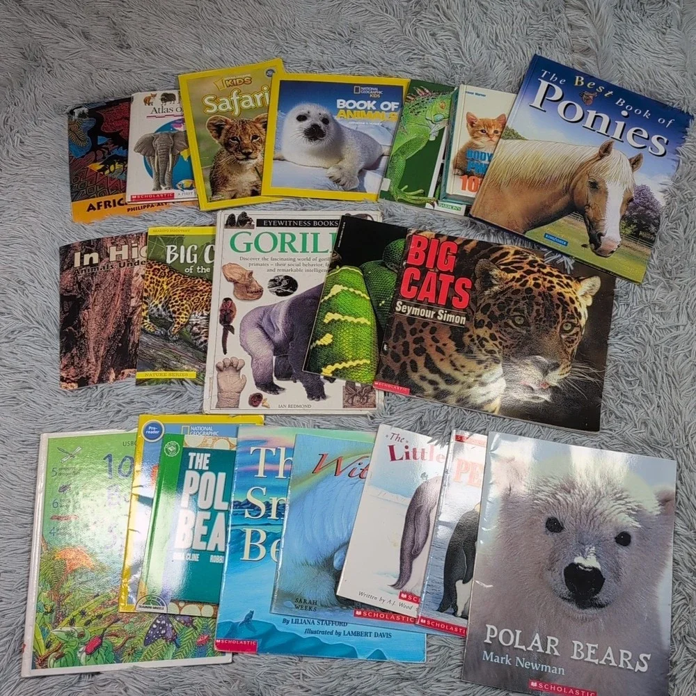 Random Lot of 20 Children Books Animals Homeschool Gorilla Bears Cats